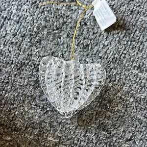 Clear Glass Heart Ornament, 12 pieces, NWT